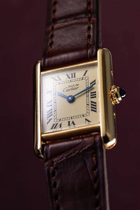 cartier tank vermeil manual-wind|cartier full tank watch.